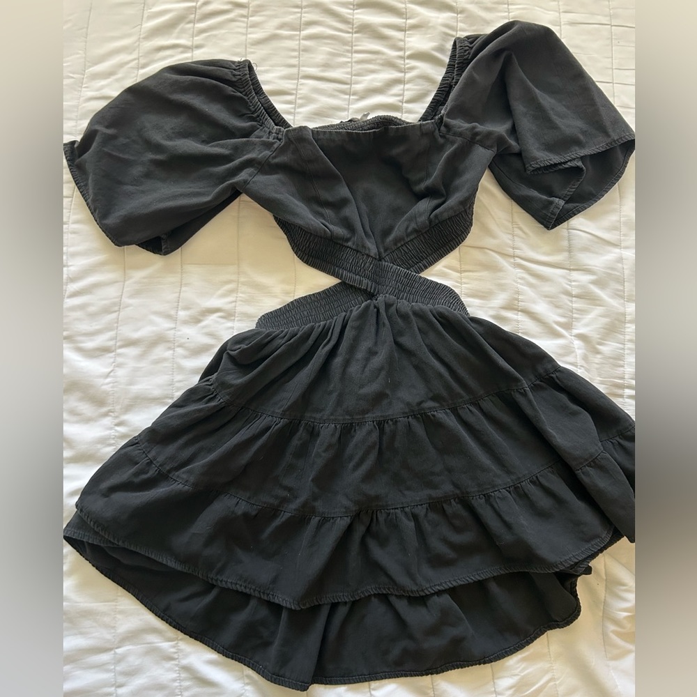 Princess Polly Side cut out black mini dress